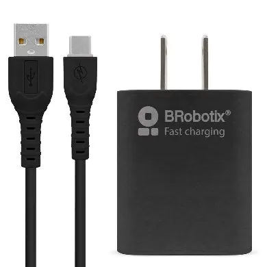 COMBO CARGA RÁPIDA: CARGADOR USB V3.0 + CABLE USB TIPO "C". NEGRO (6001561), Brobotix - Imagen 5