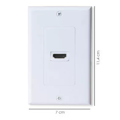 TAPA - FACEPLATE DE 1 PANEL CON JACK HDMI C/CABLE HEMBRA (PIGTAIL), UNIVERSAL, STANDARD, BLANCO, BROBOTIX 073307 - Imagen 4