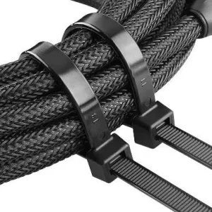 Cincho BROBOTIX 6006566 , Brida de entrada paralela, Nylon, Blanco y Negro, 70 mm, 150 mm