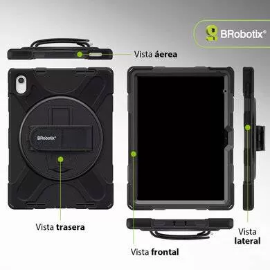 FUNDA PROTECTOR C/CORREA, USO RUDO, GIRO 360º , P/IPAD 11 Pulgadas, 11VA GENERACIÓN, A16, 2025, C/MICA, BROBOTIX 406016 RBT - Imagen 3