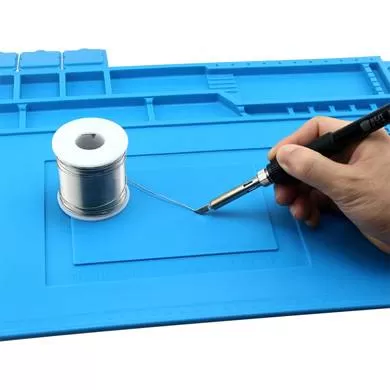 Tapete de trabajo antiestático para electrónicos, magnético, organizador de silicón,45x30 cms, Azul, BROBOTIX 6005996 - Imagen 2