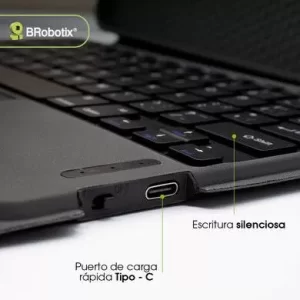 FUNDA CON TECLADO MAGNÉTICO, TECLADO BLUETOOTH Y PANEL TÁCTIL PARA IPAD 11 PULGADAS, GENERACION 11, BATERÍA RECARGABLE, 6007860 BROBOTIX
