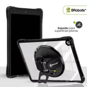 FUNDA GLASS CON GIRO 360° PARA GALAXY A9+ 11 PULGADAS, X210/X216/X218, FUNDA TRASPARENTE, INCLUYE CORREA DE MANO GIRATORIA, BROBOTIX 406160