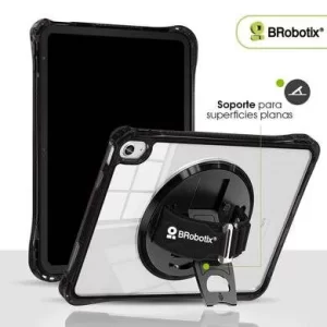 FUNDA GLASS CON GIRO 360° PARA IPAD 2025 11.0, A16 2025 (A3354, A3355, A3356), FUNDA TRASPARENTE, INCLUYE CORREA DE MANO GIRATORIA, BROBOTIX 406122