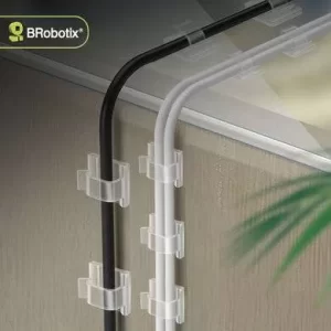 ORGANIZADOR DE CABLES, ORGANIZADOR ADHESIVO PARA CABLES, PAQUETE CON 24 PIEZAS, COLOR TRANSPARENTE, 406320, BROBOTIX