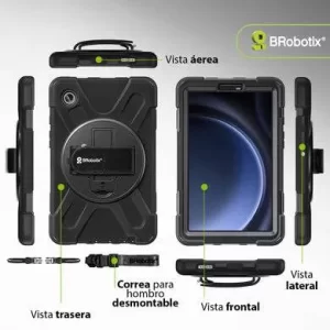 FUNDA PROTECTOR C/CORREA, USO RUDO, GIRO 360º , P/SAMSUNG GALAXY A11 8.7 PULGADAS,  C/MICA,  X130/133, BROBOTIX, 406924