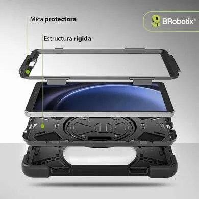 FUNDA PROTECTOR C/CORREA, USO RUDO, GIRO 360º , P/SAMSUNG GALAXY A11 8.7 PULGADAS, C/MICA, X130/133, BROBOTIX, 406924 - Imagen 2