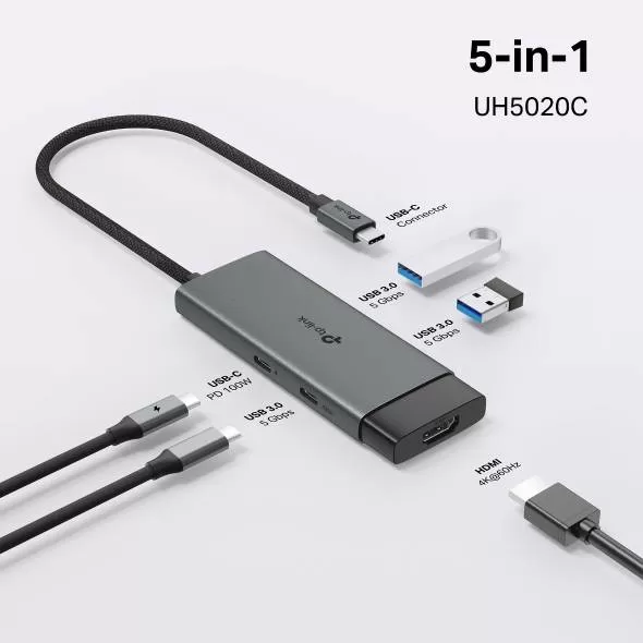 Concentrador USB tipo C 5 en 1 (UH5020C)