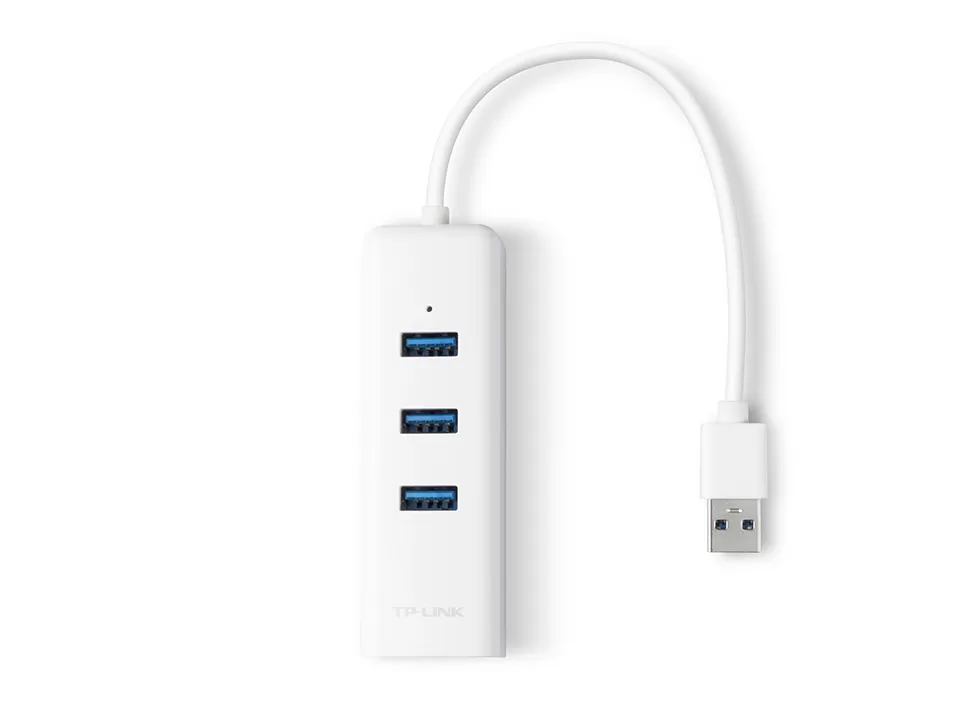 Adaptador USB 2 en 1 con Hub de 3 Puertos USB 3.0 y Adaptador Ethernet Gigabit (UE330)