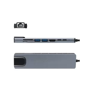 DockStation HUB DBUGG 8 EN 1 UB GR UB81 Hub 8 en 1 UB81 Urban Balance. Con cables USB 3.0 o 2.0 , HDMI y USB Tipo C. Entrada para tarjeta SD