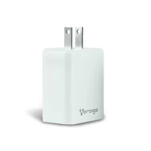 Cargador para pared. Vorago AU-350-WH blanco. quick charge/ cargador de pared / blanco. quick charce 3.0A PD 20w USB A y tipo C blanco