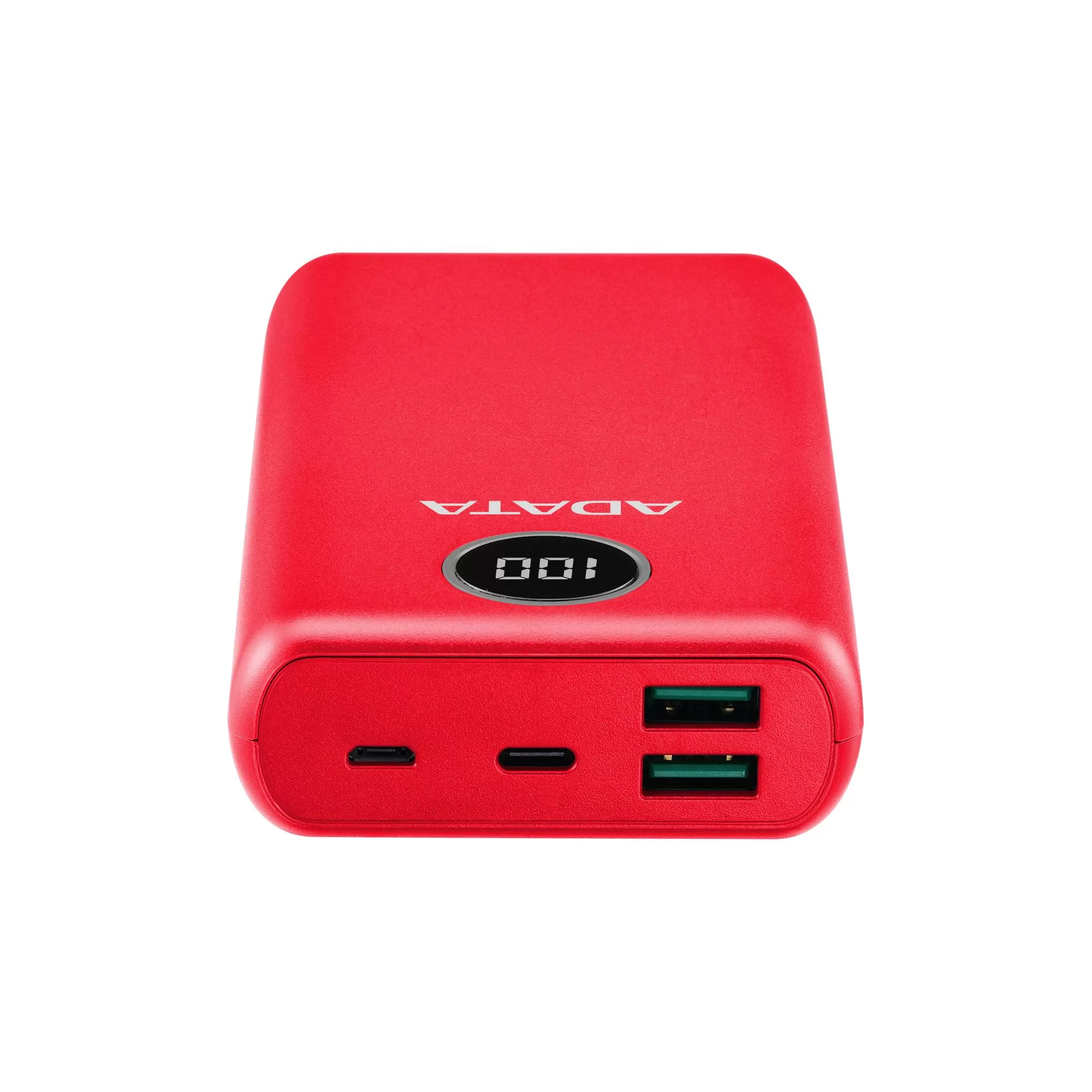 PowerBank ADATA P20000QCD, 20,000 mAh. Compatible con Qualcomm QC 3.0 y USB Power Delivery 3.0. indicador digital de carga y 2 puertos USB-A y 1 USB-C
