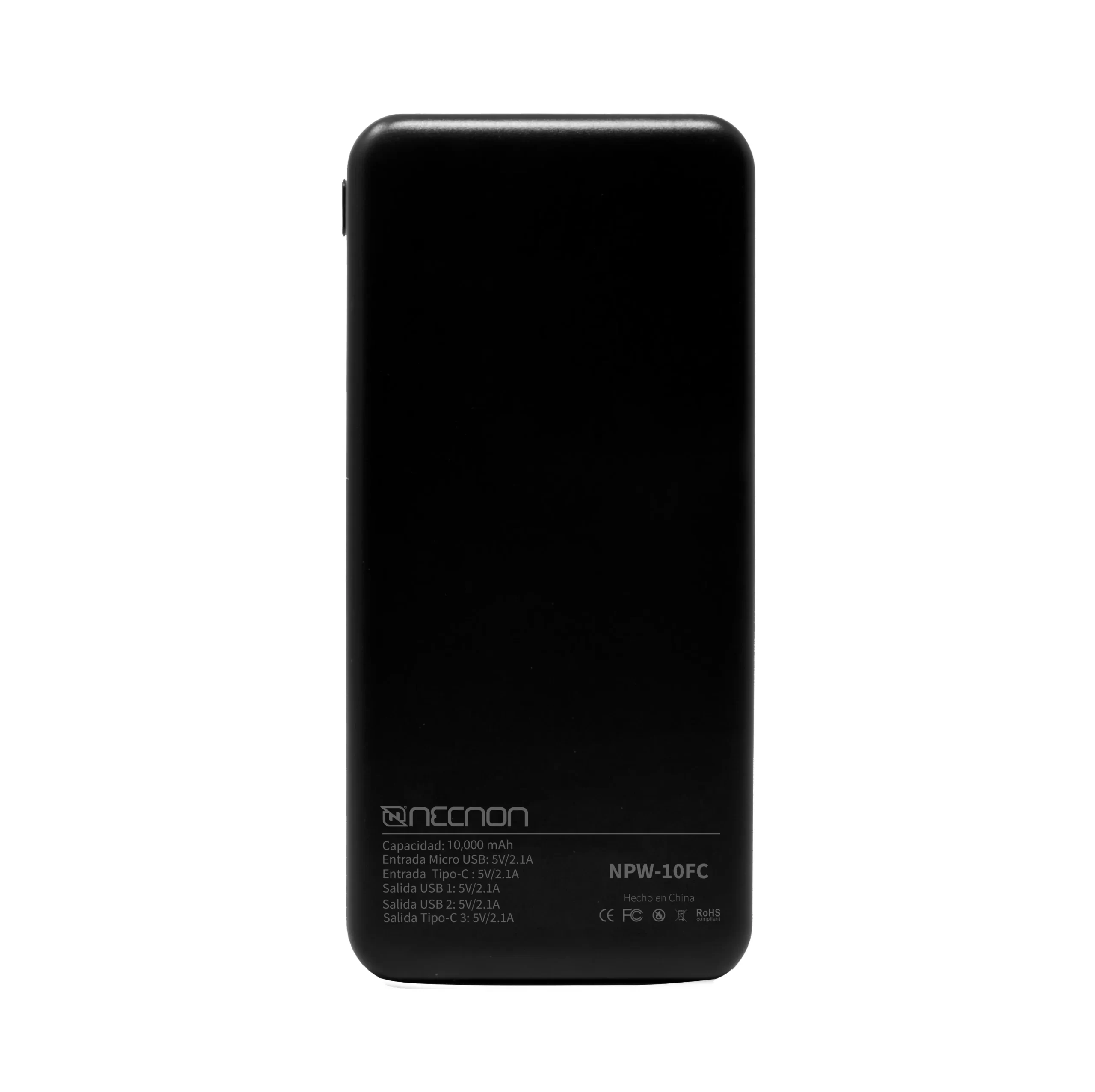 Power Bank NPW-10FC Necnon 10000mAh Carga 2.1A 2 A 3 Cargas - Imagen 3