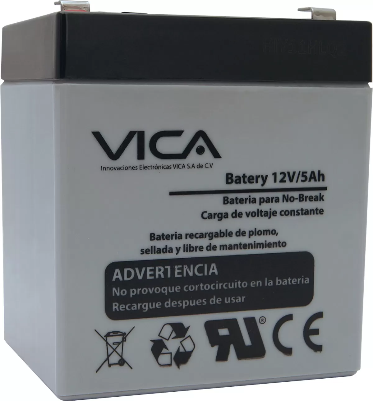 Batería de Reemplazo VICA 12V/5A - Tipo de acumulador: Plomo/Paquete sellado libre de mantenimiento - Tiempo de vida útil 5 años aprox