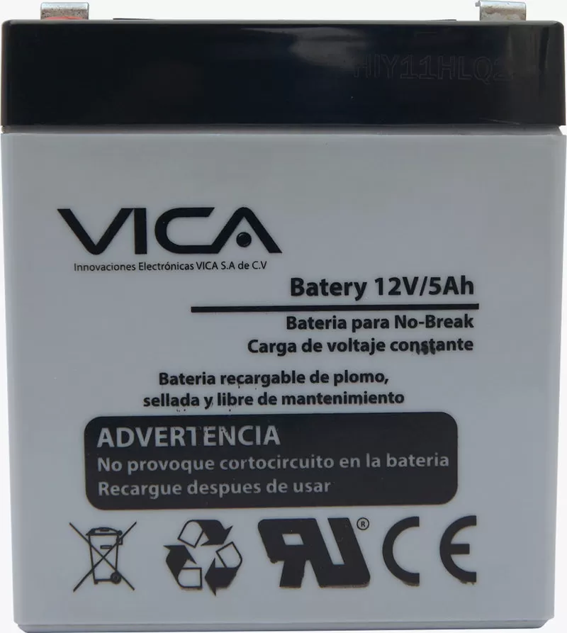 Batería de Reemplazo VICA 12V/5A - Tipo de acumulador: Plomo/Paquete sellado libre de mantenimiento - Tiempo de vida útil 5 años aprox - Imagen 2
