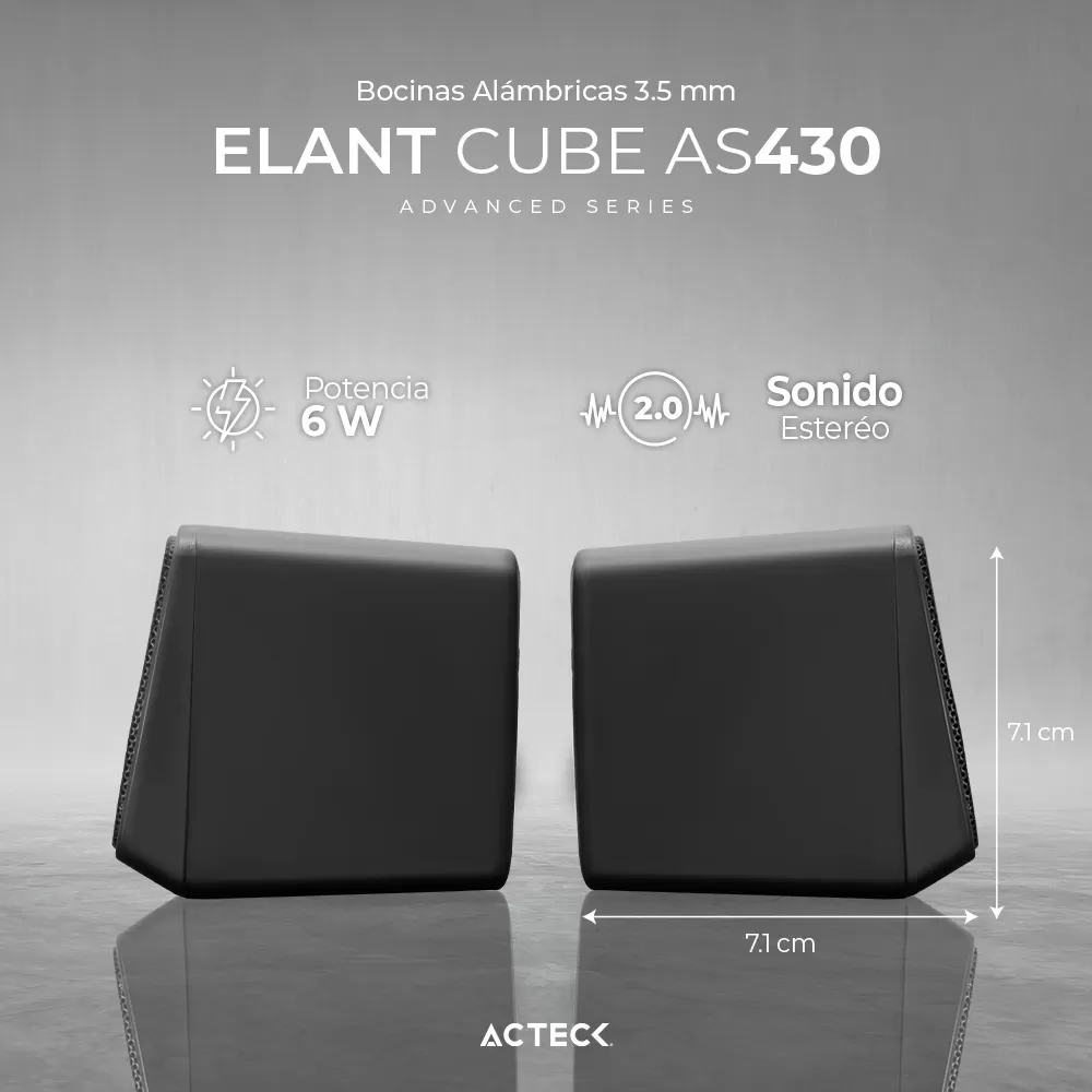 Bocinas Alámbricas 3.5 mm Elant Cube AS430 Advanced Series - Imagen 3
