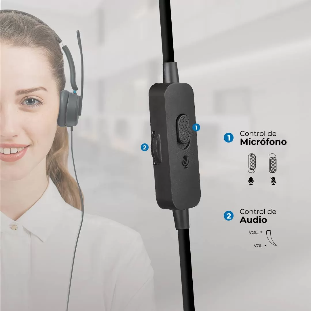 Audífono Alámbrico ACTIVE PLUS HC560, Conexión Aux. 3.5, Micrófono Unidireccional - Imagen 3