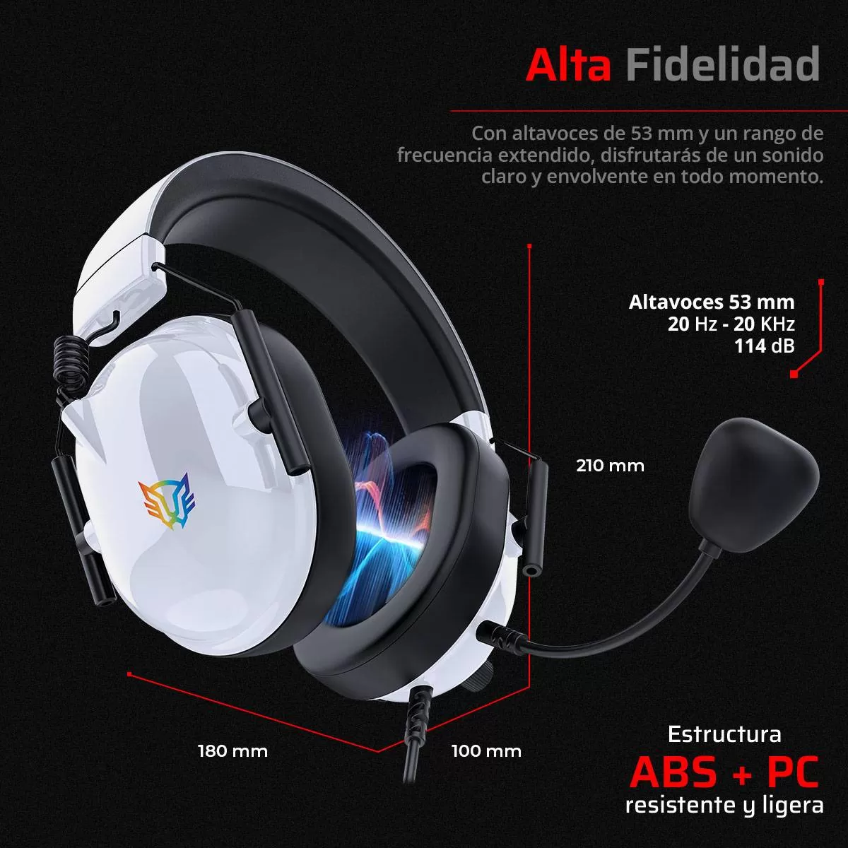 Audífonos Gamer Alámbrico Aviator Level HA757 Balam Rush Legend Series Sonido Envolvent, Alta Voces 53mm, Micrófono Omnidireccional - Imagen 2