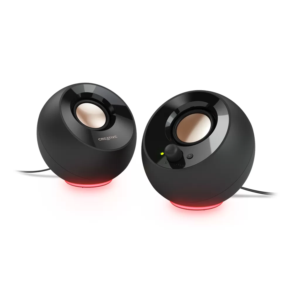 Altavoces Creative Pebble SE 4.4w (RGB) alimentados por USB para PC y Laptops negros - MF1725 BK - Imagen 5