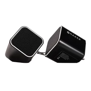 Par de bocinas MUILTIMEDIA Base escritorio, Control de volumen, Entrada de audifonos Color Negro Modelo (Naceb) 3W NA-082.