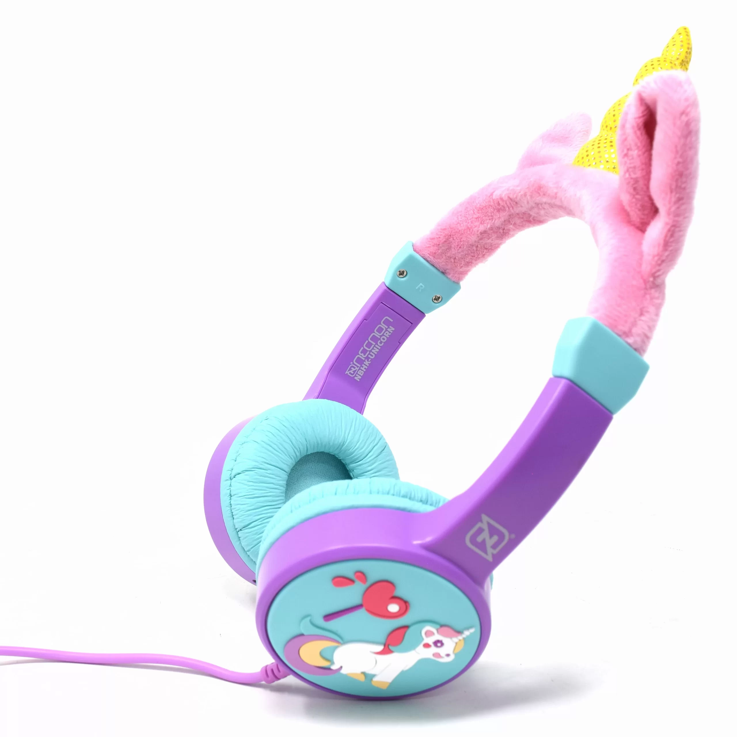 AUDIFONOS ON-EAR ALAMBRICOS KIDS VOLUMEN SEGURO A 95DB 3.5 MML SALIDA AUDIO 3.5MML HIPOALARGENICO NO TOXICO UNICORN LILA