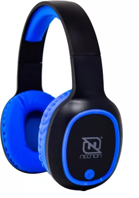 AUDIFONOS OVER-EAR BLUETOOTH NBH-04 PRO ALTA POTENCIA RADIO FM MICRO SD 3.5MML MANOS LIBRES NEGRO/AZUL