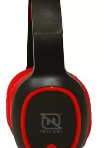 AUDIFONOS OVER-EAR BLUETOOTH NBH-04 PRO ALTA POTENCIA RADIO FM MICRO SD 3.5MML MANOS LIBRES NEGRO/ROJO