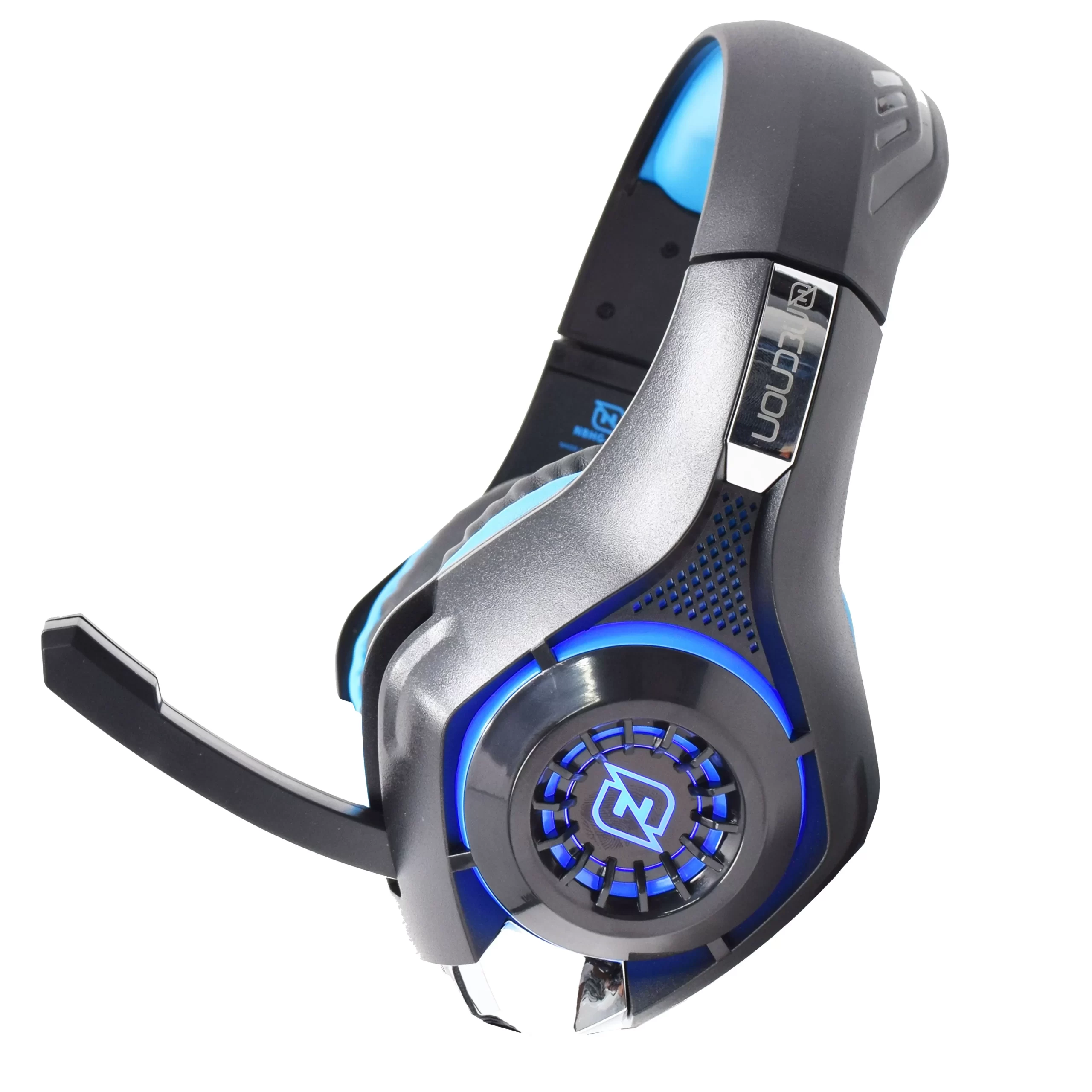 HEADSET GAMING OVER-EAR NBHG VIPER LED ALAMBRICO DIADEMA FLEXIBLE MICROFONO 3.5MM USB PC CONSOLAS CELULAR INC ADAPTADOR MEGABASS AZUL