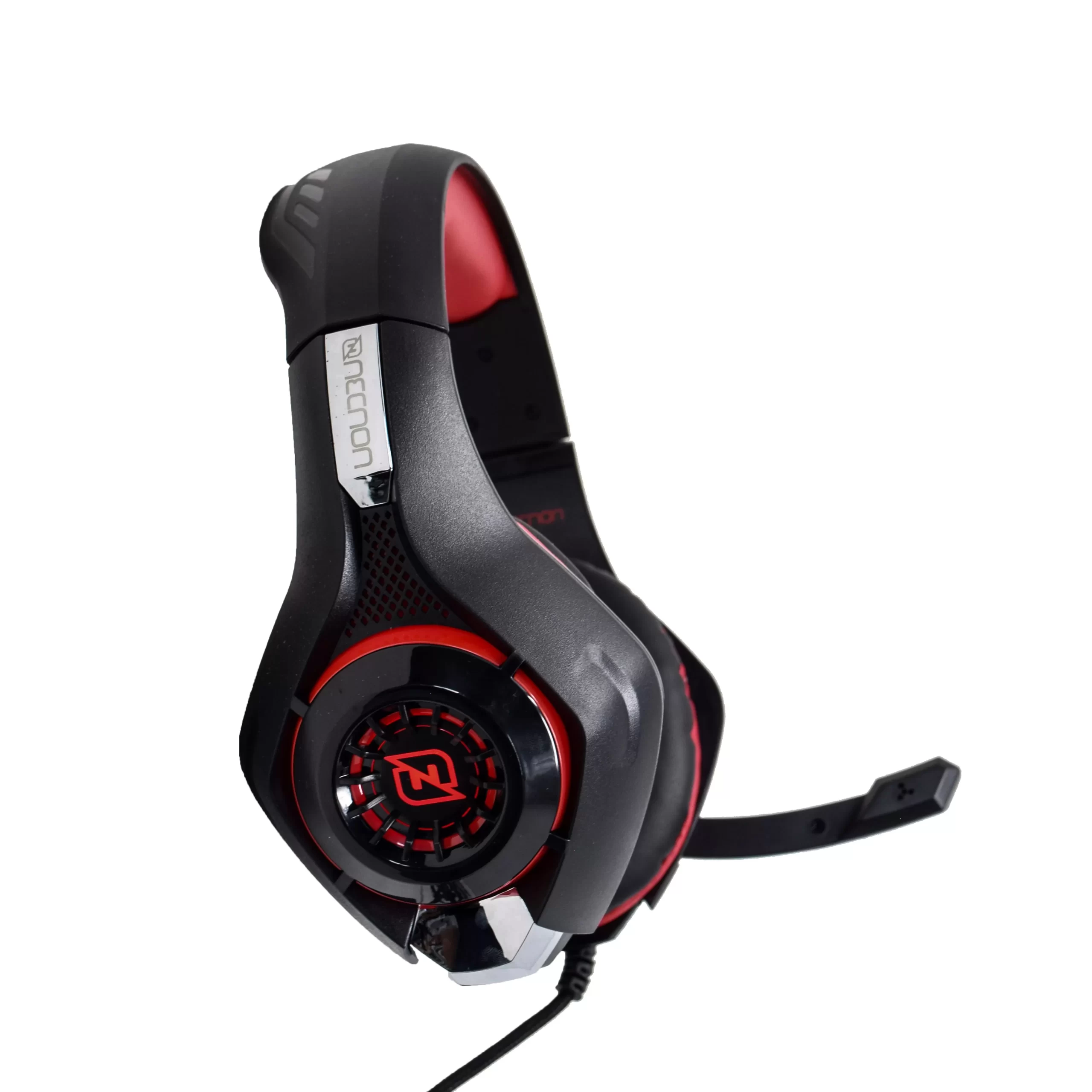 HEADSET GAMING OVER-EAR NBHG VIPER LED ALAMBRICO DIADEMA FLEXIBLE MICROFONO 3.5MM USB PC CONSOLAS CELULAR INC ADAPTADOR MEGABASS ROJO