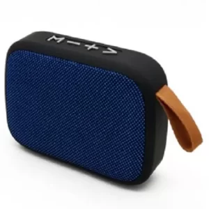 BOCINA BLUETOOTH, INALAMBRICA, RECARGABLE, STEREO C/RADIO FM, LECTOR USB Y MICRO USB, PORTATIL, ANTIDESLIZANTE, NEGRO/AZUL, C/CORREA, BROBOTIX 136445