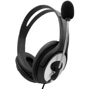 Diadema USB con Micrófono, negro/plata, Audífono, 263953, BRobotix