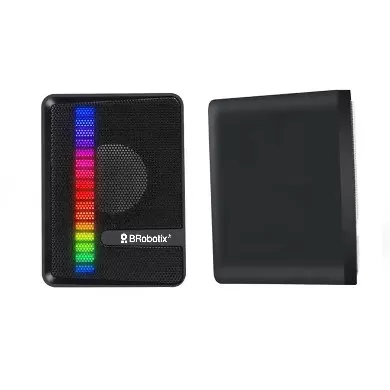 BOCINA ALAMBRICA, STEREO, USB + 3.5 MM, C/CONTROL DE VOLUMEN, ANTIDESLIZANTE, DE ESCRITORIO, P/PC/LAPTOP, NEGRO BROBOTIX 963920 - Imagen 3