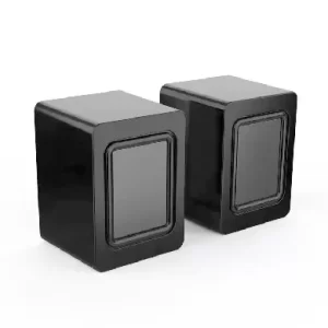 BOCINA ALAMBRICA, STEREO, USB + 3.5 MM, C/CONTROL DE VOLUMEN, ANTIDESLIZANTE, DE ESCRITORIO, P/PC/LAPTOP, NEGRO BROBOTIX 963937