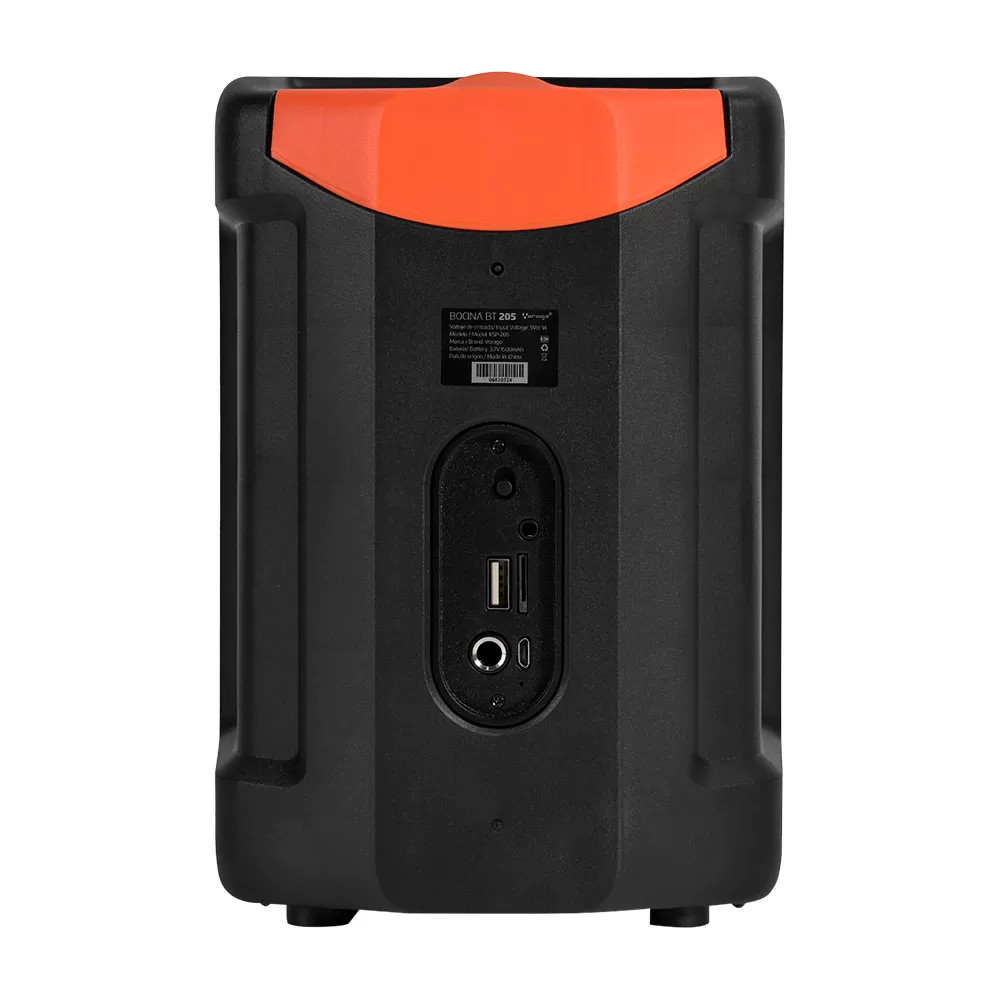 MINI BAFLE VORAGO KSP-205 NEGRO 4 10WATTS RMS / RECARGABLE / TWS BT 4HRS CARGA USB TIPO C - Imagen 4