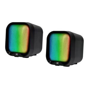 Bocina Vorago SPK-109 8 modos de iluminación RGB, Tamaño compacto con 2W RMS cada bocina