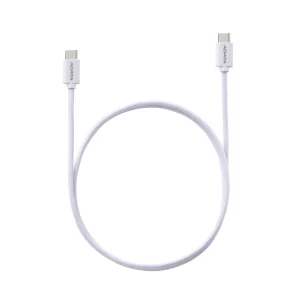Cable ADATA USB Tipo C - USB Tipo C. Conector reversible tipo C, potencia máxima de salida de 100 W, Tejido de nailon, (1 M de longitud). Color BLANCO. CAC