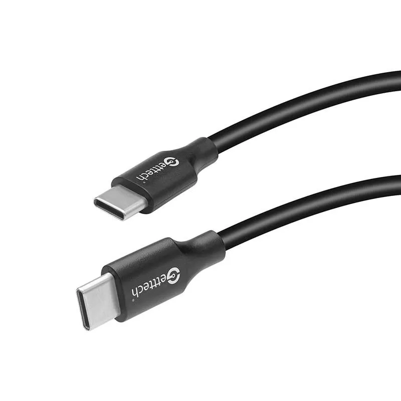 GETTTECH CABLE USB C A USB C VELOCIDAD DE TRANSFERENCIA RAPIDA, 2 METROS, COMPATIBLE CON DIFERENTES DISPOSITIVOS, COLOR NEGRO MOD. GCU-UCQC-01 - Imagen 2