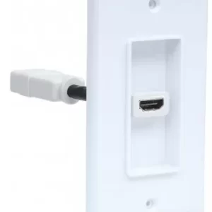 771719 Placa de pared HDMI de un puerto, Compatible con cajas de montaje de distribución sencilla, ranuras y cajas montadas en pared.