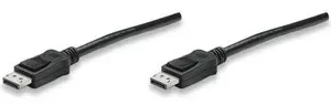 Cable Displayport MANHATTAN 307093, 3 m, DisplayPort, DisplayPort, Negro