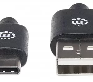 Cable USB-C MANHATTAN 354936, USB C, USB, 3 m, Negro