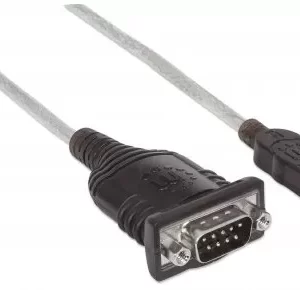 Convertidor USB a Serial MANHATTAN 151856, 0,45 m, Negro, USB, DB9, Macho/Macho