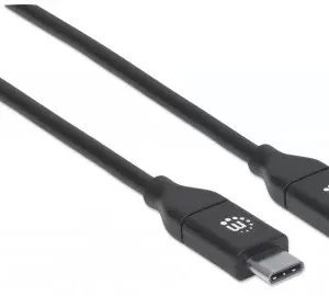 Cables USB-C MANHATTAN USB-C macho a USB-C macho, USB C, USB C, Macho/Macho, 2 m, Negro