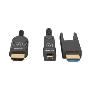 353243 Cable Óptico Activo HDMI macho a Micro HDMI macho, de Alta Velocidad con conector HDMI desmontable 20 mts