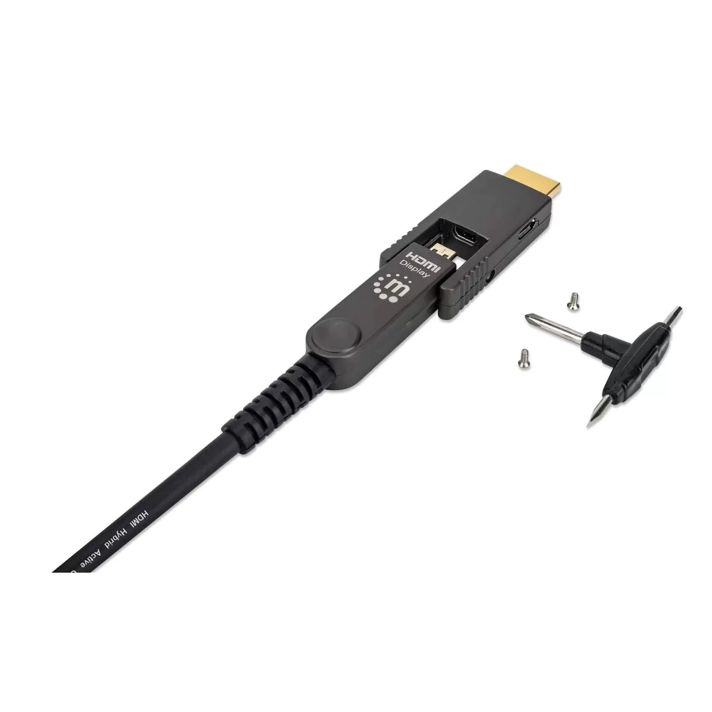 353243 Cable Óptico Activo HDMI macho a Micro HDMI macho, de Alta Velocidad con conector HDMI desmontable 20 mts - Imagen 4