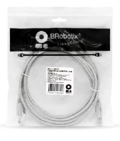 Cable de Red, Cat5e, 50 Cms, RJ-45, RJ-45, 100% cobre, Macho/Macho, contactos c/baño de oro, Gris, 497127 BROBOTIX