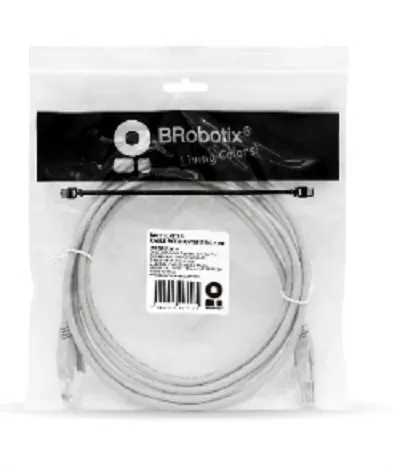 Cable de Red, Cat5e, 1 Mt, RJ-45, RJ-45, 100% cobre, Macho/Macho, contactos c/baño de oro, Gris, 497134 BROBOTIX