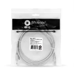 Cable de Red, Cat5e, 2 Mts, RJ-45, RJ-45, 100% cobre, Macho/Macho, contactos c/baño de oro, Gris, 497141 BROBOTIX