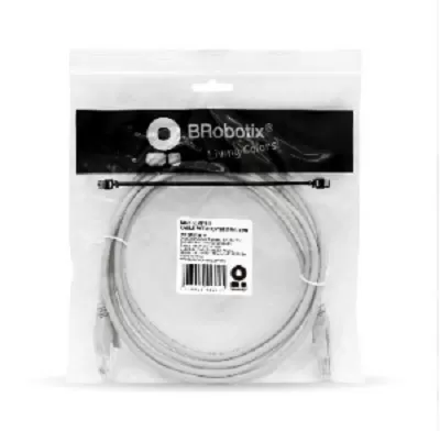 Cable de Red, Cat5e, 2 Mts, RJ-45, RJ-45, 100% cobre, Macho/Macho, contactos c/baño de oro, Gris, 497141 BROBOTIX