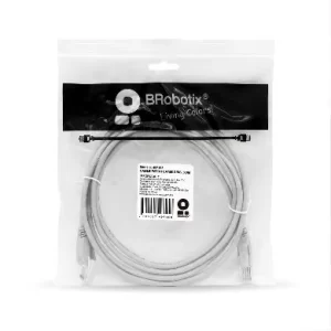 Cable de Red, Cat5e, 3 Mts, RJ-45, RJ-45, 100% cobre, Macho/Macho, contactos c/baño de oro, Gris, 497158 BROBOTIX