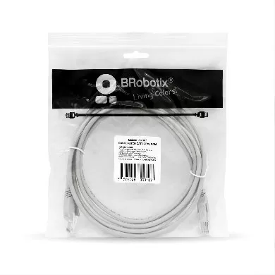 Cable de Red, Cat6, 50 Cms, RJ-45, RJ-45, 100%, cobre, Macho/Macho, contactos c/baño de oro, Gris, 308187 BROBOTIX - Imagen 3